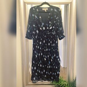 Floral Navy Midi dress sz 6 (#1001)